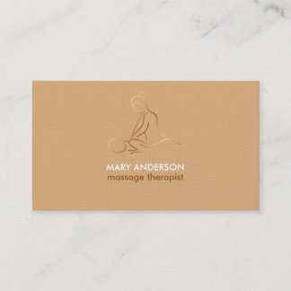 Carte De Visite Cuivre Brown Massage Thérapie Spa Masseuse