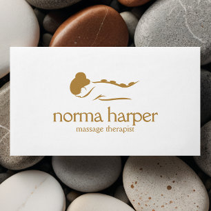Carte De Visite CUIVRE Chic Stone Massage Thérapie Wellness Day Sp