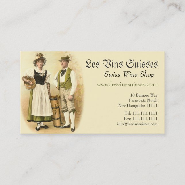 Carte De Visite Cultivateurs suisses de vin dans le costume (Devant)