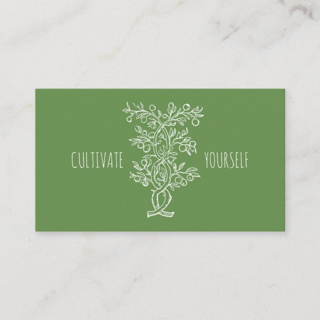 Carte De Visite Cultivez-vous Forêt Verte de Branche Entrelacée (Devant)