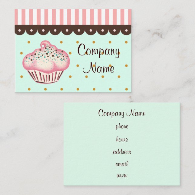 Carte de visite Cupcake (Devant / Derrière)