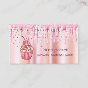Carte De Visite Cupcake Accueil Boulangerie Pâtisserie Rose Gold D