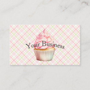Carte De Visite Cupcake Aquarelle Rose