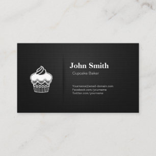 Carte De Visite Cupcake Baker - Maillage noir professionnel de qua