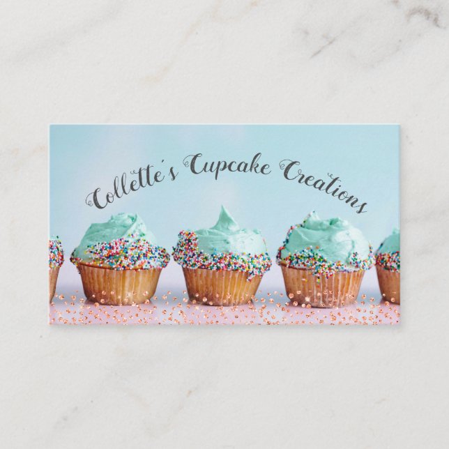 Carte De Visite Cupcake Baker Pâtisserie Chef Restauration (Devant)