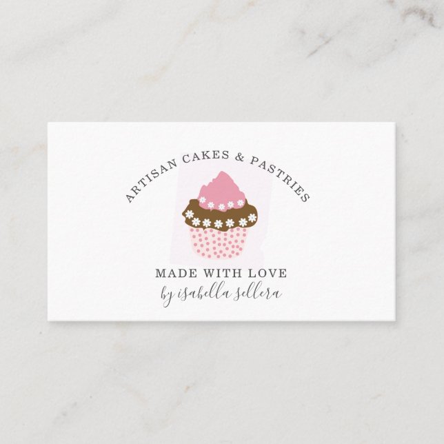 Carte De Visite Cupcake Bakery Chef pâtissier (Devant)