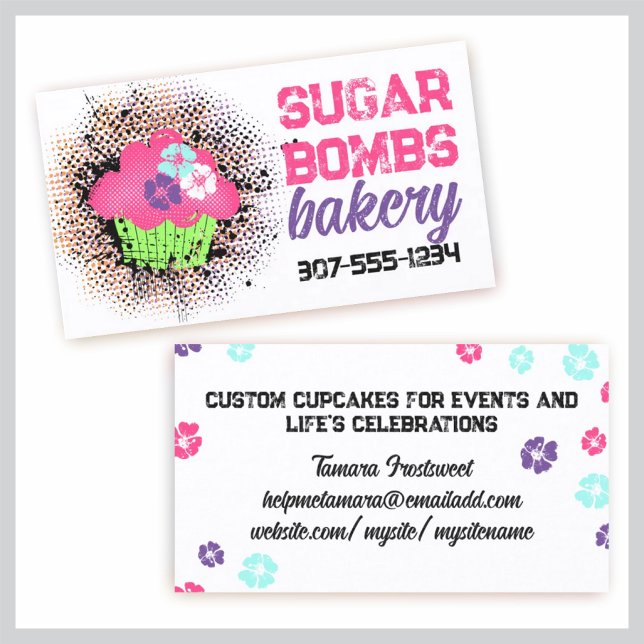 Carte De Visite Cupcake boulangerie pâtisserie chef pâtisserie (Créateur téléchargé)