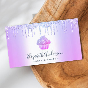Carte De Visite Cupcake Boulangerie Pâtisserie Chef Purple Parties