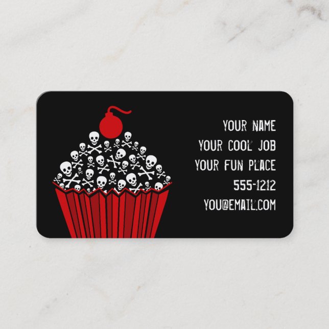 Carte De Visite Cupcake crâne (Devant)