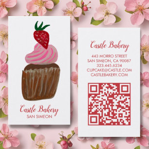 Carte De Visite CUPCAKE CUPCAKE Boulangerie Pâtisserie Chef QR mod