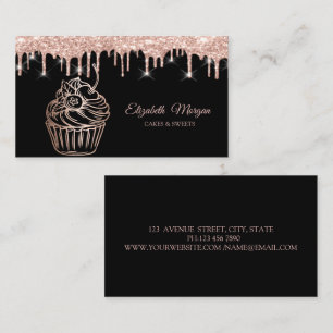 Carte De Visite Cupcake Élégant, Douceurs, Déchets, Boulangerie