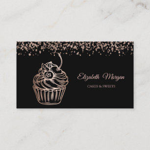 Carte De Visite Cupcake élégant moderne, Sucres, Boulangerie