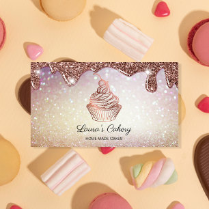 Carte De Visite Cupcake Home Bakery Rustic Vintage