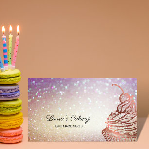 Carte De Visite Cupcake Home Bakery Rustic Vintage