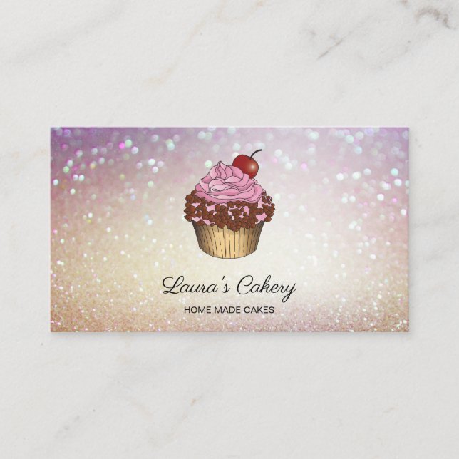 Carte De Visite Cupcake Home Bakery Rustic Vintage (Devant)