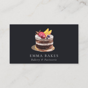 CARTE DE VISITE CUPCAKE PATISSERIE CUPCAKE FLORAL FRUITS NOIRS