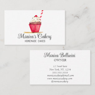 Carte De Visite Cupcake rose Gâteaux Sucrés Gâteaux Boulangerie ma