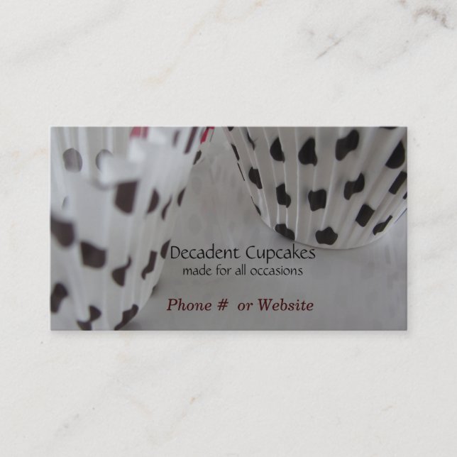 Carte De Visite Cupcakes À Thème Pointe (Devant)