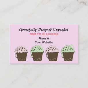 Carte De Visite Cupcakes au Moka et à la Menthe