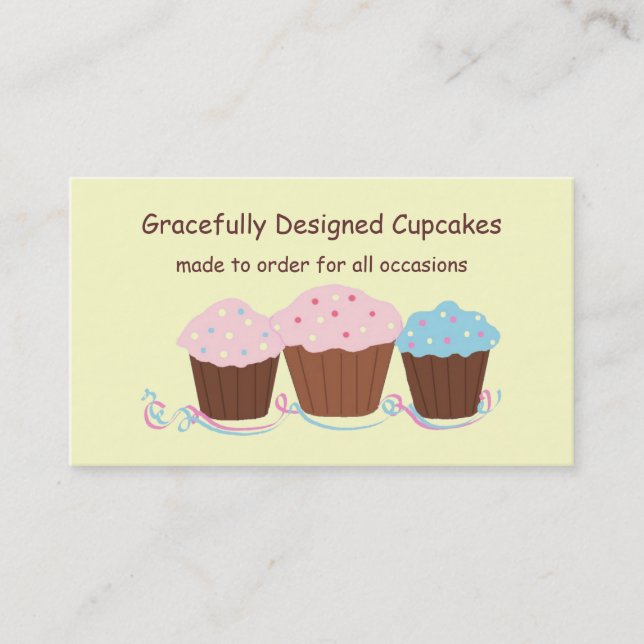 Carte De Visite Cupcakes Gracieusement Conçus (Devant)