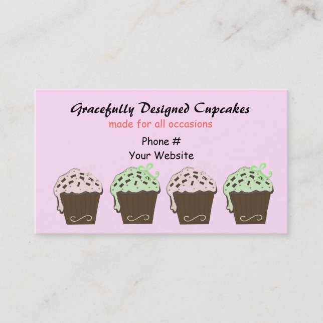 Carte De Visite Cupcakes mocha et menthe (Devant)