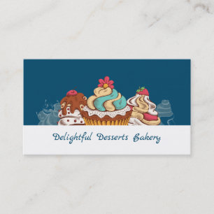 Carte De Visite Cupcakes Style Rétro Sucré boulangerie dessert