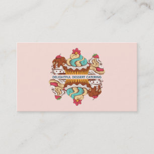 Carte De Visite Cupcakes Style Rétro Sweet Dessert