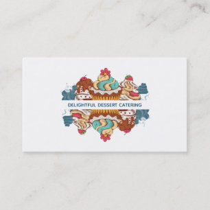 Carte De Visite Cupcakes Style Rétro Sweet Dessert