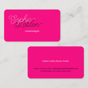 Carte De Visite Curly Beauty Calligraphy Bright Rose Cosmetologist