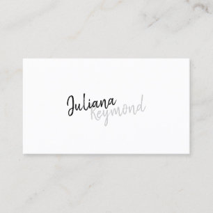 Carte De Visite cursive manuscrite professionnel moderne b/w