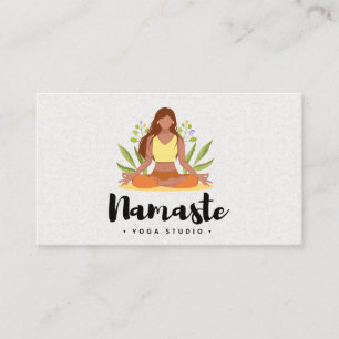 Carte De Visite Cursive Namaste   Illustration de la méditation d'