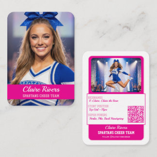 Carte De Visite Custom Cheerleader Trading Cards Team Card QR Code