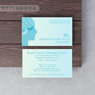 Carte De Visite Custom Dark Turquoise Vert Brown Docteurs Fancy Bu