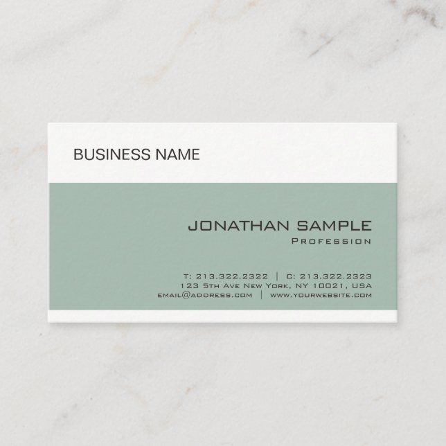 Carte De Visite Custom Elegant Entreprise Simple Modèle Moderne (Devant)