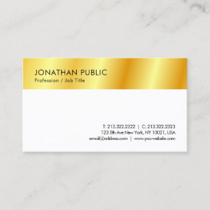 Carte De Visite Custom Gold Look Moderne Simple Modèle
