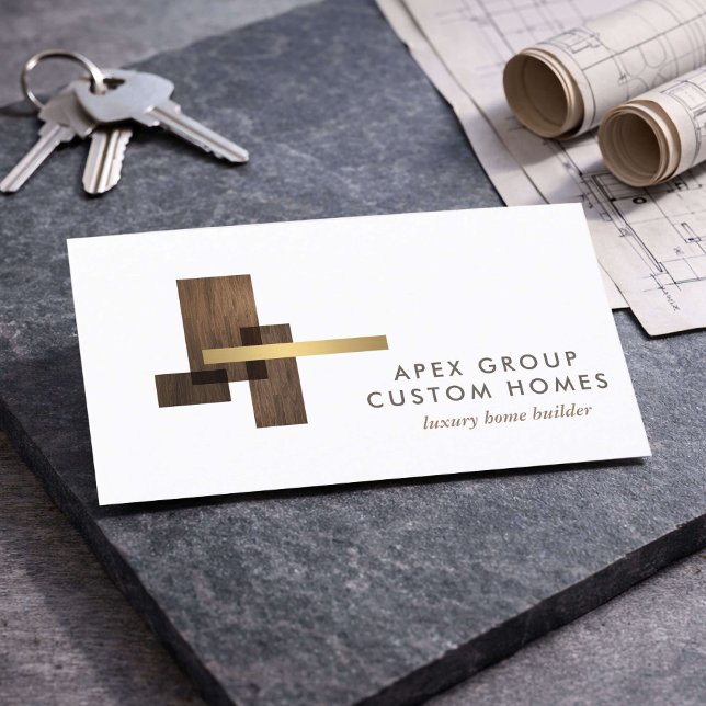 Carte De Visite Custom Home Builder Logo (Créateur téléchargé)