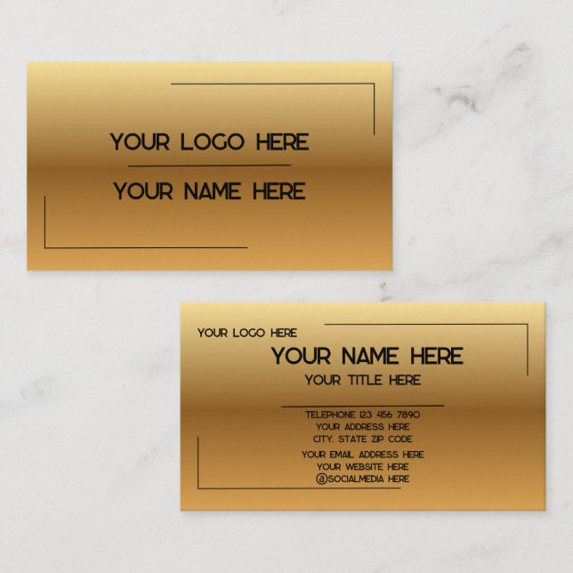 Carte De Visite Custom Logo Name Minimalist Modern Professional (Devant / Derrière)