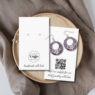 Carte De Visite Custom Logo QR Code Jewelry Earring Display Card