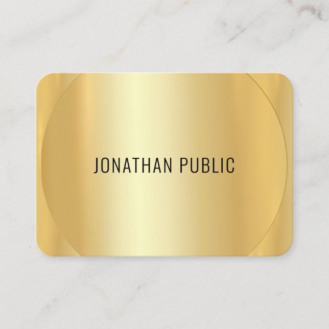 Carte De Visite Custom Luxury Faux Gold Modern Élégant Modèle (Devant)