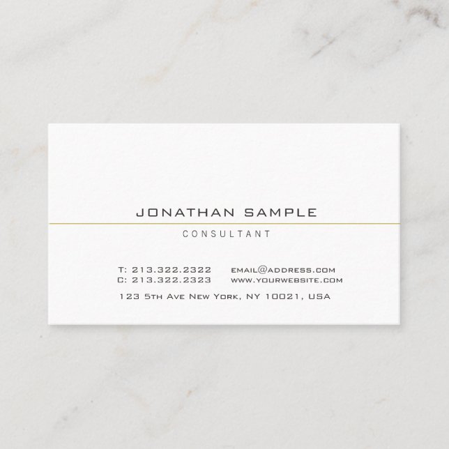 Carte De Visite Custom Modern Elegant Create Your Own Minimalist (Devant)