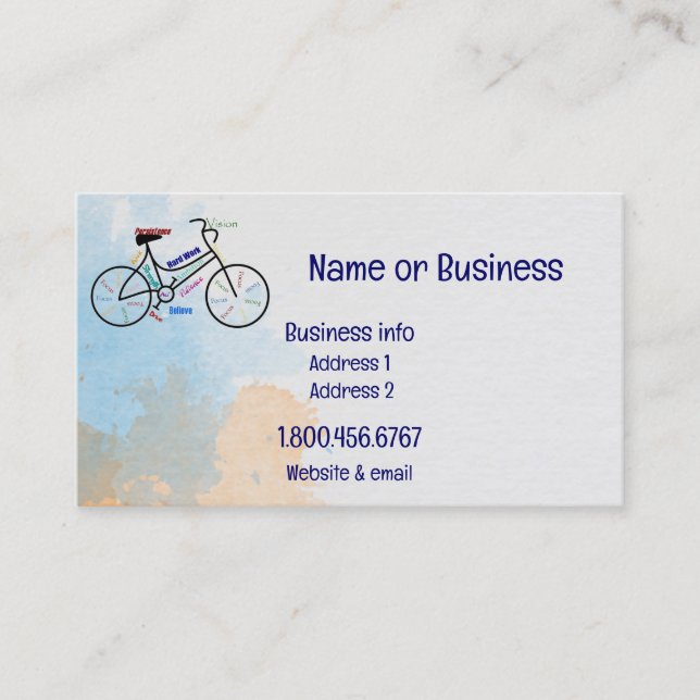 Carte De Visite Custom, Motivational Bike, Cyclisme Sport Business (Devant)