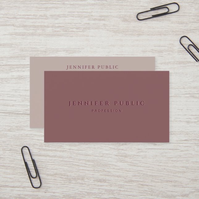Carte De Visite Custom Professional Elegant Template Simple Luxury (Devant/Arrière en situation)