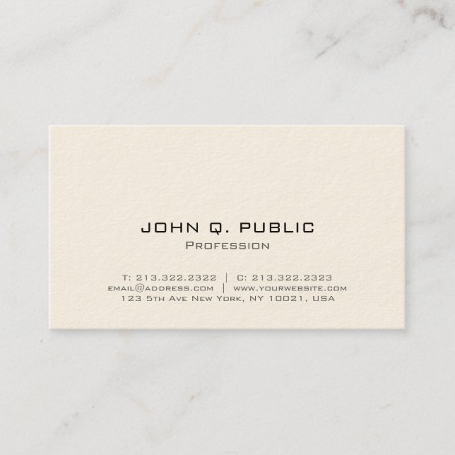 Carte De Visite Custom Professional Modern Simple Template (Devant)