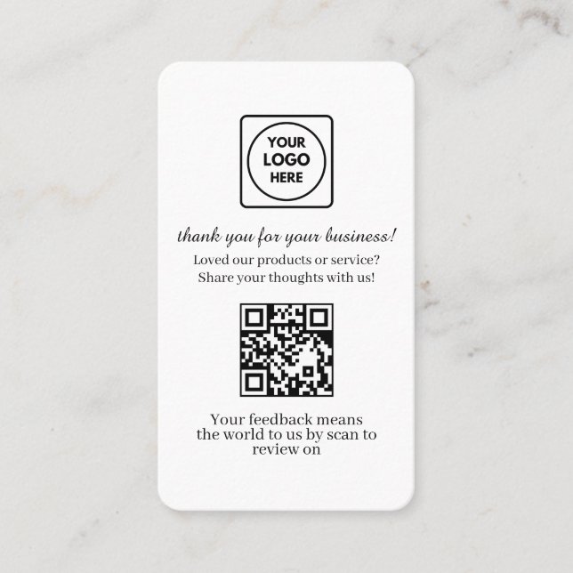 Carte De Visite Customer Feedback QR | Custom Business Review Link (Devant)