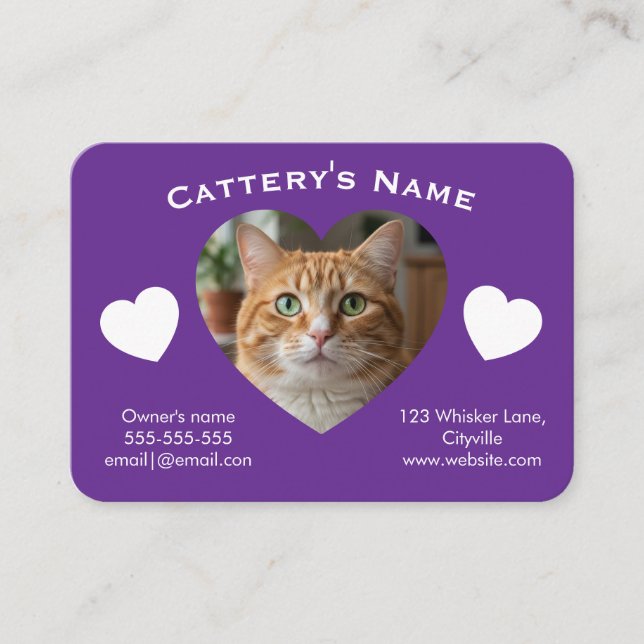 Carte De Visite Customizable Cattery Business Card  (Devant)