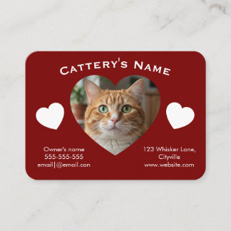 Carte De Visite Customizable Cattery Business Card 