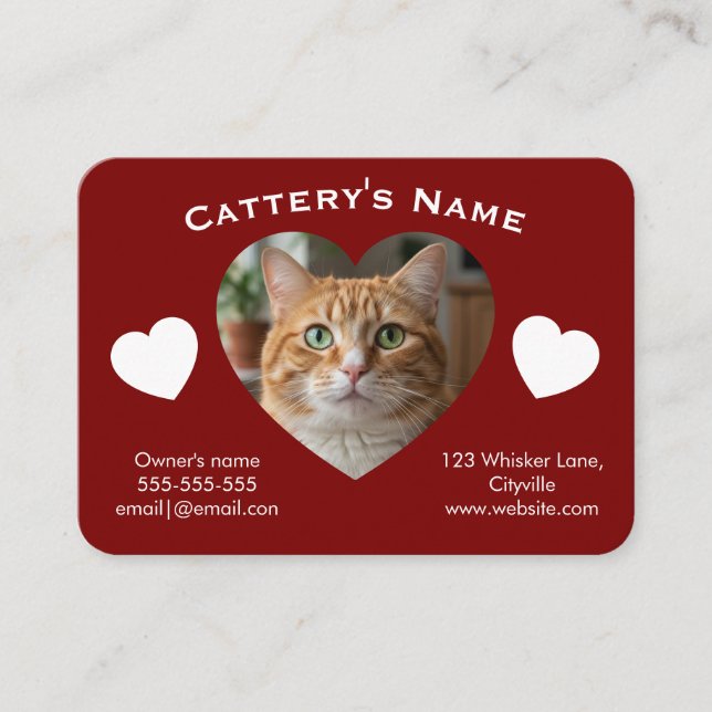 Carte De Visite Customizable Cattery Business Card  (Devant)
