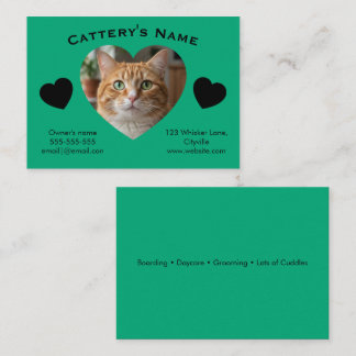 Carte De Visite Customizable Cattery Business Card - Heart Photo