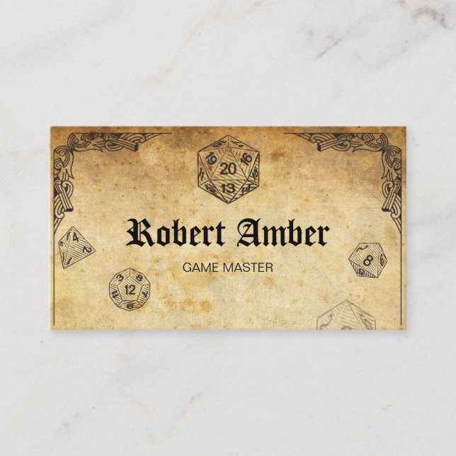 Carte De Visite Customizable RPG Dice GM business card (Devant)