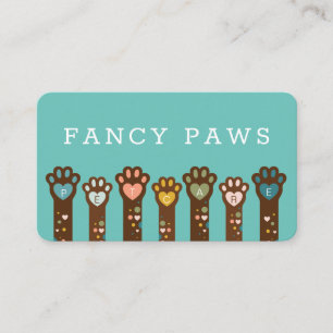 Carte De Visite Cute adorable forme de coeur animal pois animaux d
